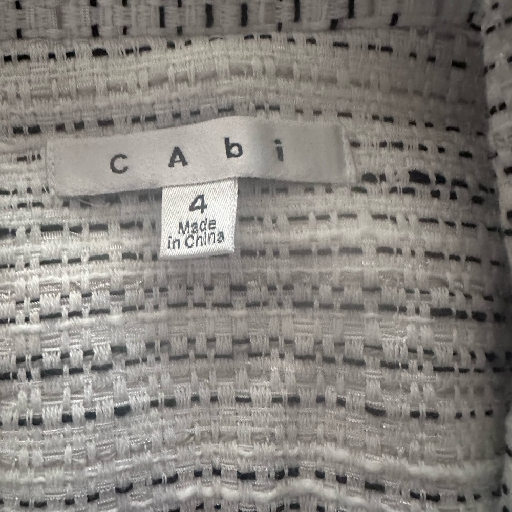 CAbi White and Black Textured Single-Button Blazer - Picture 3 of 6